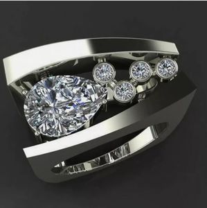 White topaz sterling silver ring